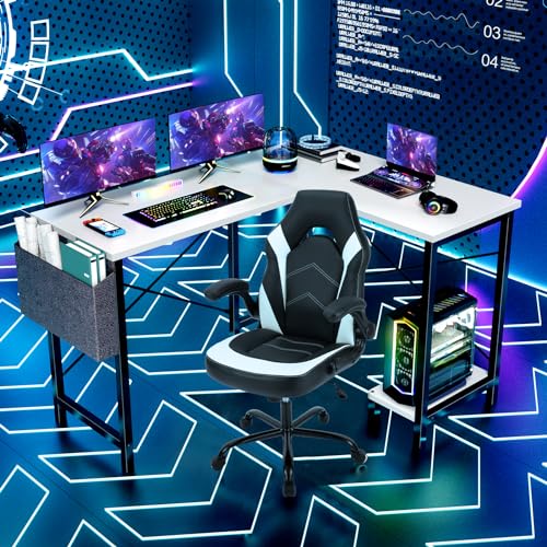 L Shaped 50 Inch Black Computer Desk with CPU Stand K934520