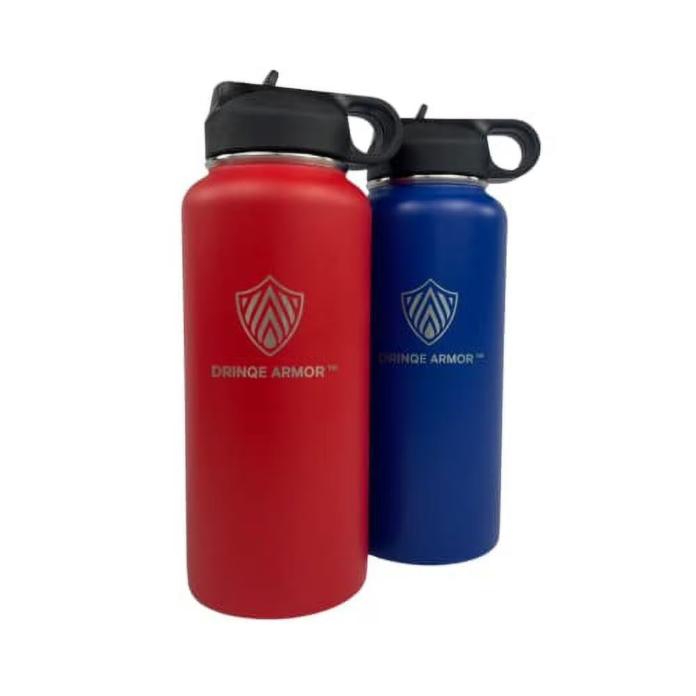 2 Pack 32 oz Stainless Steel Insulated Water Bottle with Straw and Standard Lid S344479