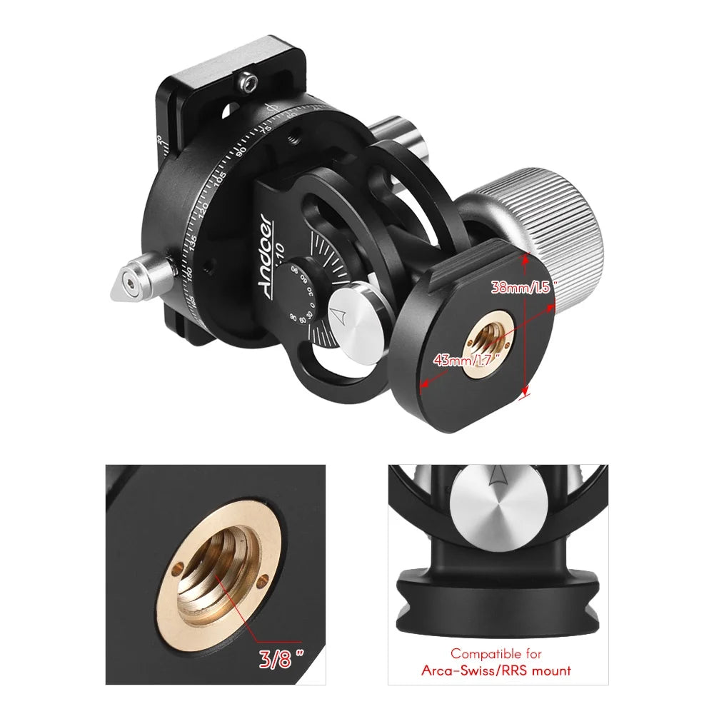 2 Way Pan/Tilt Tripod Head with Quick Release Plate Y489