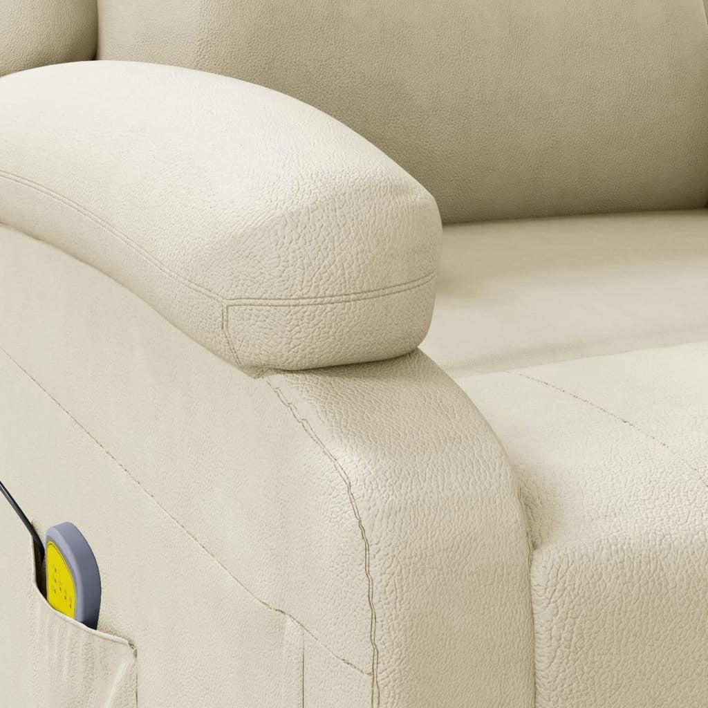 Cream White Faux Leather Massage Chair S23099