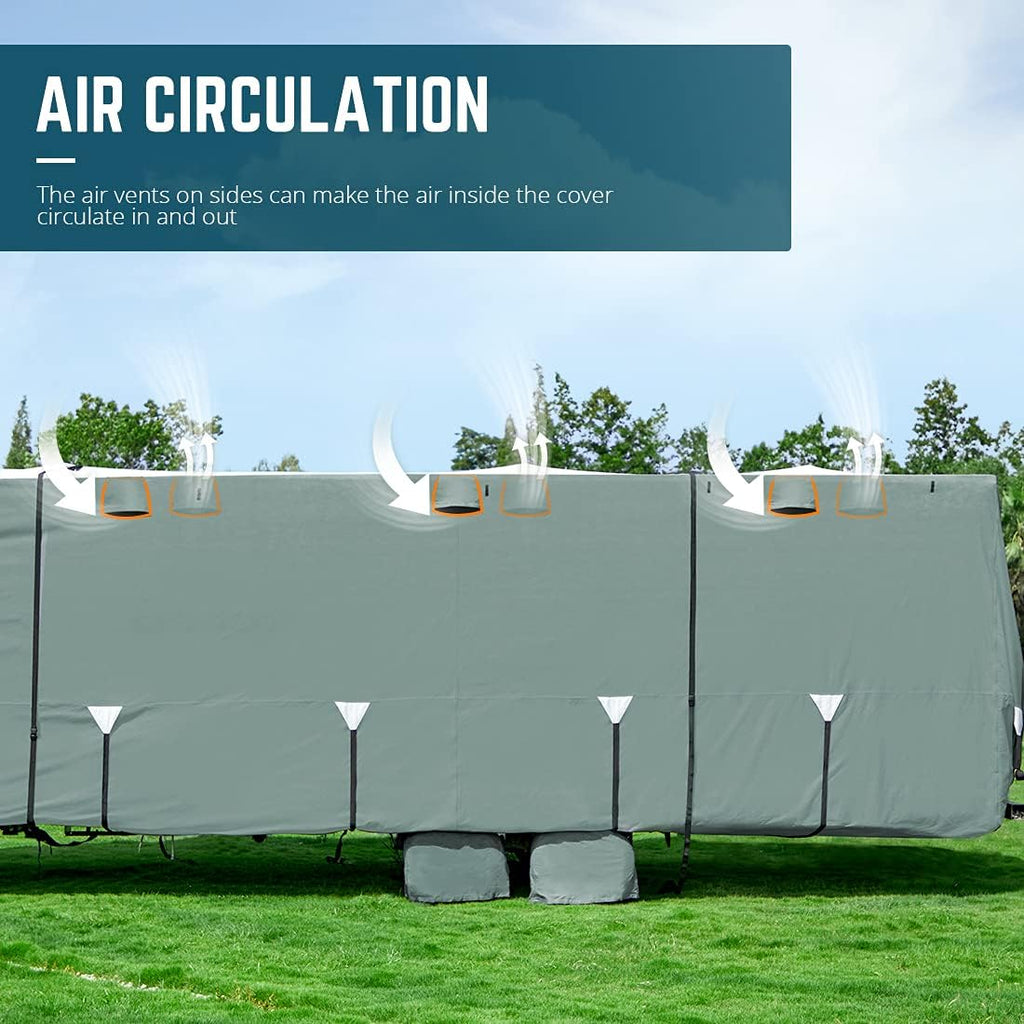 5 Layers Waterproof RV Cover with Straps & Tire Covers Y213945