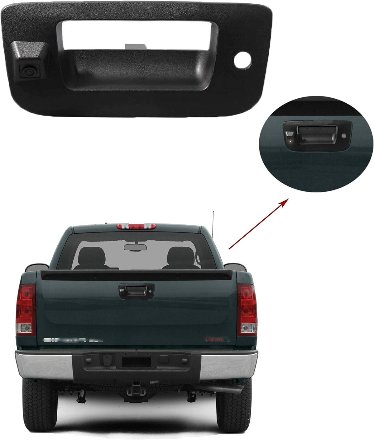 Black Tailgate Handle with Backup Camera I44033