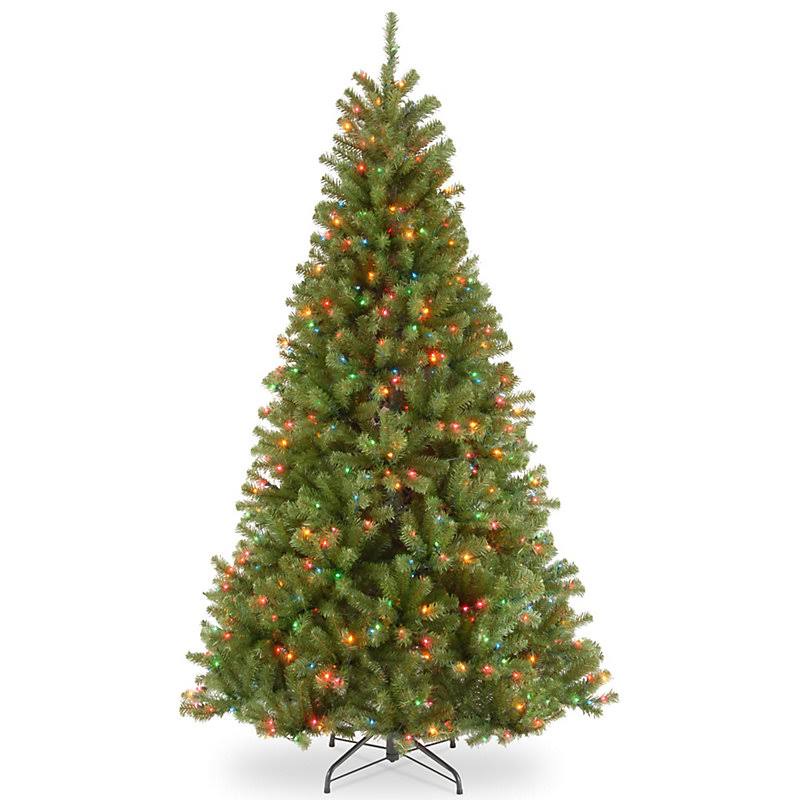 78x22 Green Spruce Artificial Christmas Tree with 450 Multi Colored Lights with Stand X87892