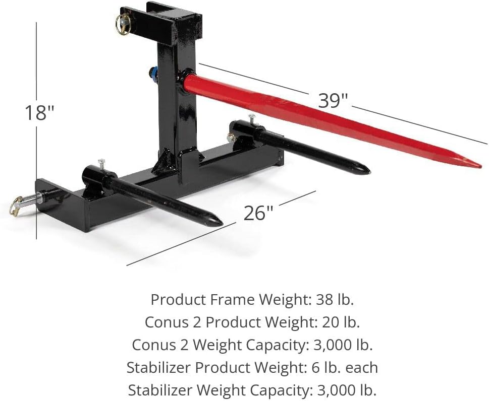 Black 39 Hay Spear and Stabilizers Z6745