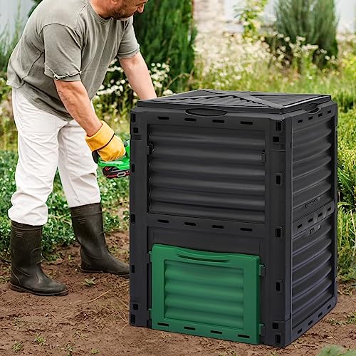 43 Gallon Dual Chamber Compost Tumbler with 2 Sliding Doors Q584875