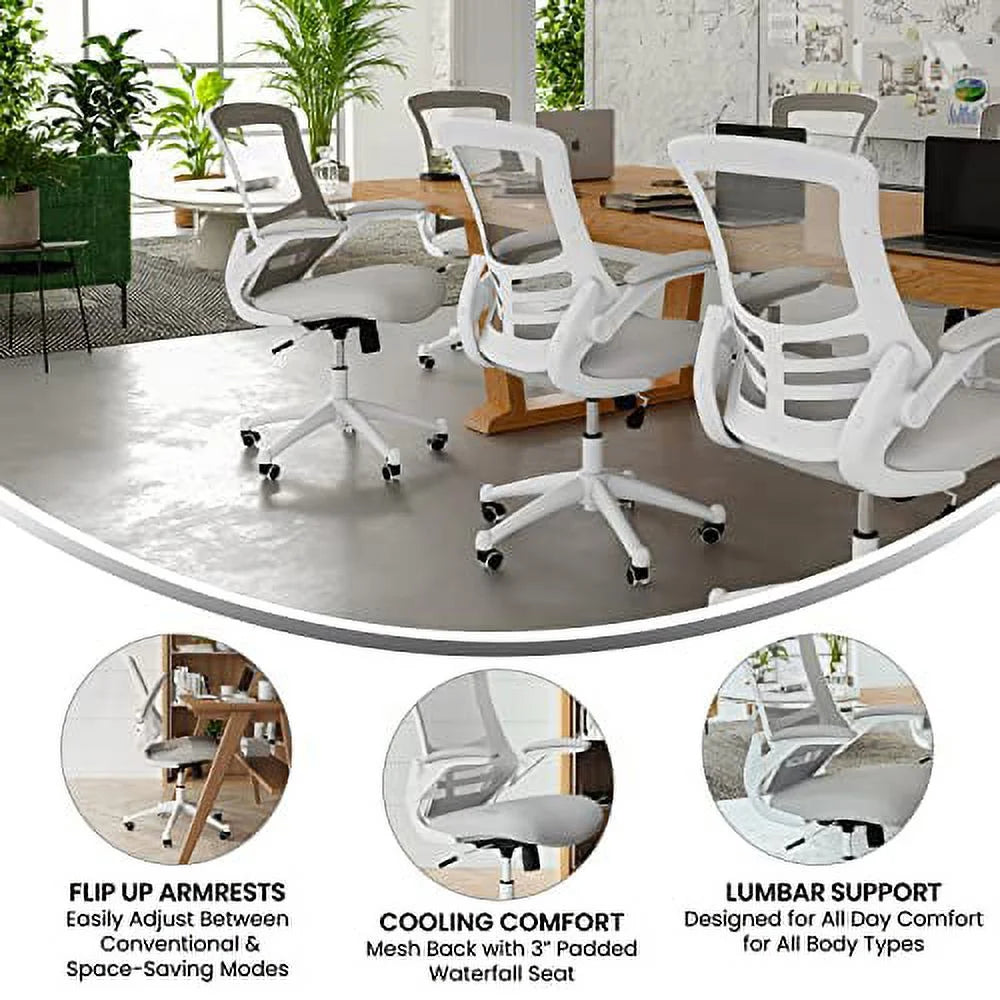 Ergonomic Mid-Back Gray Mesh Office Chair T8919