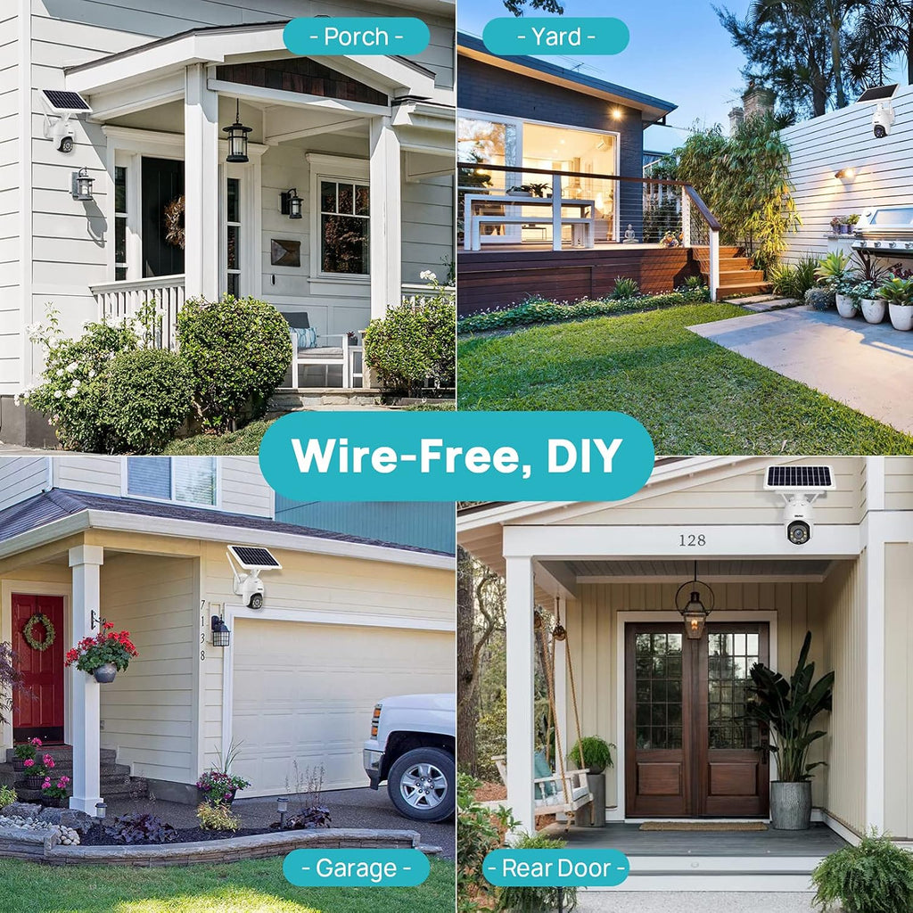 Wireless 1080P Solar Battery Powered WiFi Security Camera with 4X Digital Zoom I112722
