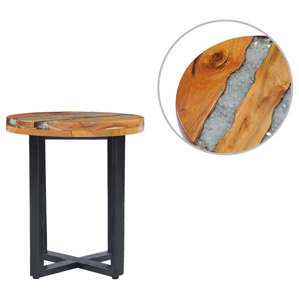 Teak Wood Polyresin Coffee Table 15.7 x 17.7 Inches I26059