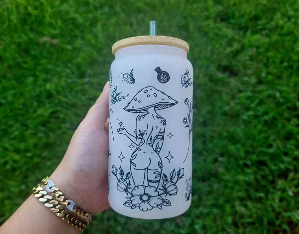 16 oz Mushroom Beer Can Glass M897