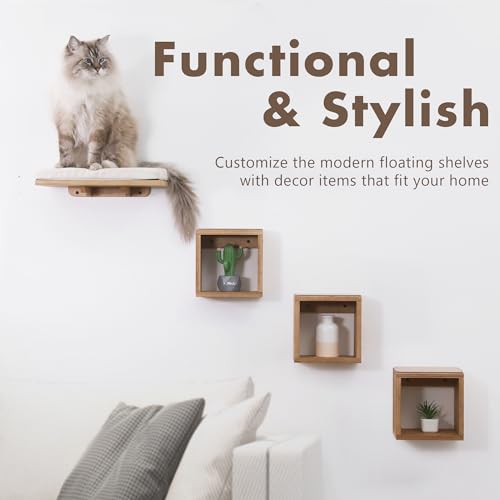 Set of 4 Cat Wall Shelves and Bed R520014