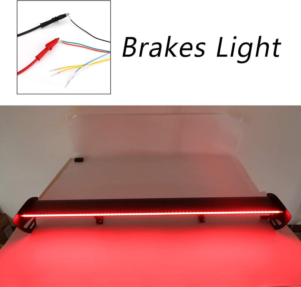 Adjustable Aluminum Rear Trunk Wing Spoiler With LED A7346