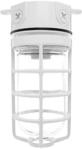Vapor Proof Ceiling Box White with Glass Globe Cast Guard D285181