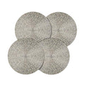 14" Gold Beaded Round Fabric Placemat Z249