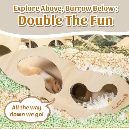 Large Wooden Rabbit Hideout with Ramps and Tunnels P2928