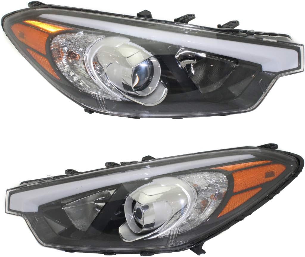 Headlight Assembly Pair for Kia Forte Forte5 2014 2015 2016 Halogen B1734