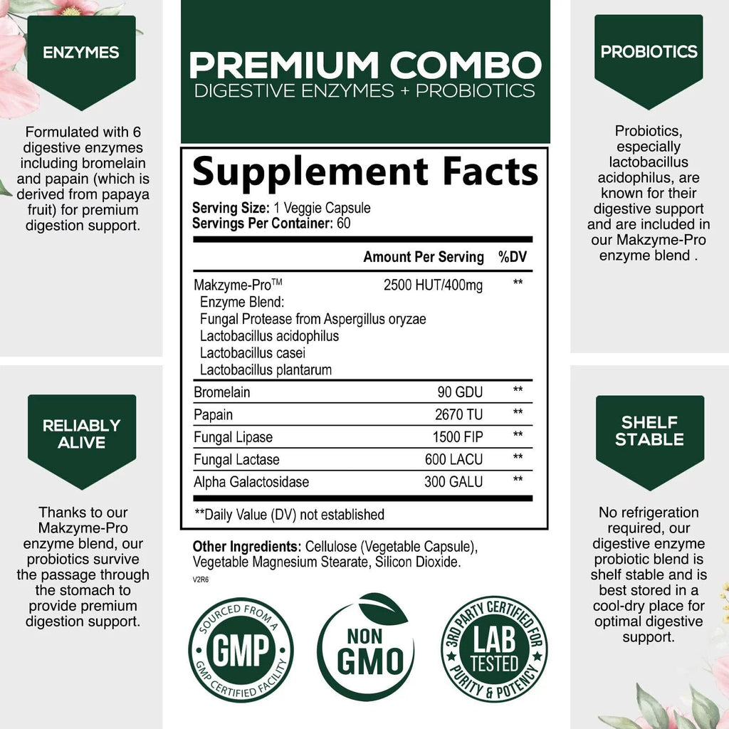 Probiotic Digestive Multi Enzymes 60 Capsules M514163