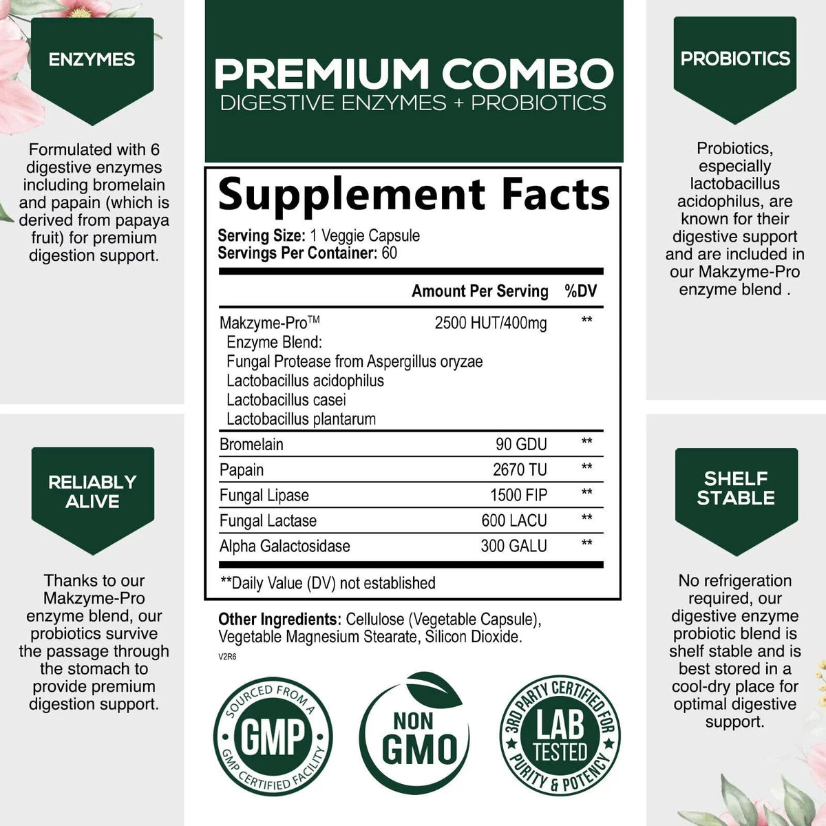 Probiotic Digestive Multi Enzymes 60 Capsules M514163