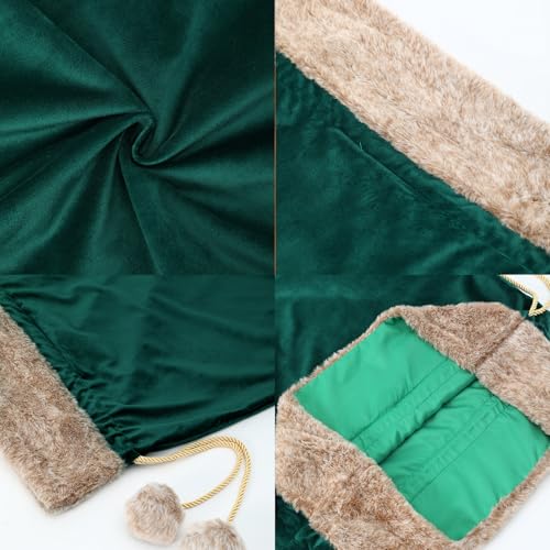 Reusable Drawstring Plush Christmas Gift Bag K621336