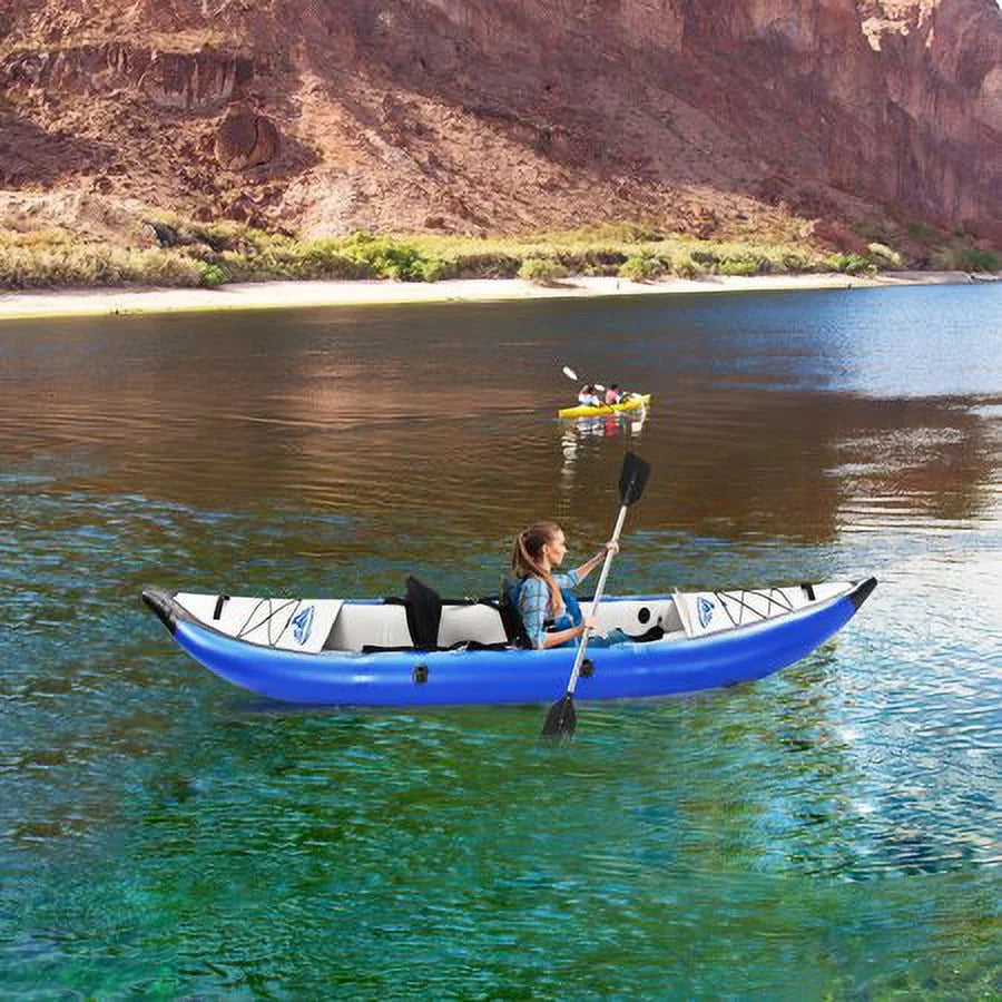 Blue Inflatable Kayak Set 2 Person with Paddle & Air Pump M946