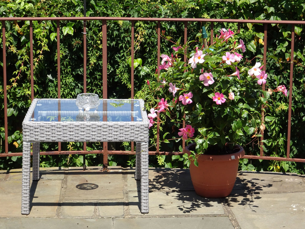 Outdoor Patio Wicker Square Coffee Table with Glass H795