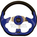 Blue 12.5x22 Golf Cart Steering Wheel with Black Adapter Hub P382329