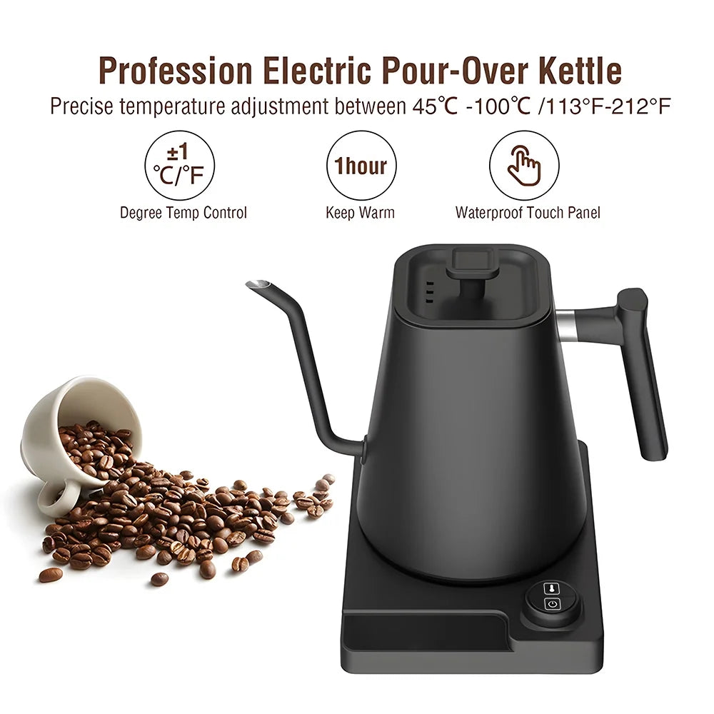1.0L Pour Over Kettle with Temperature Control and LCD Display A607238