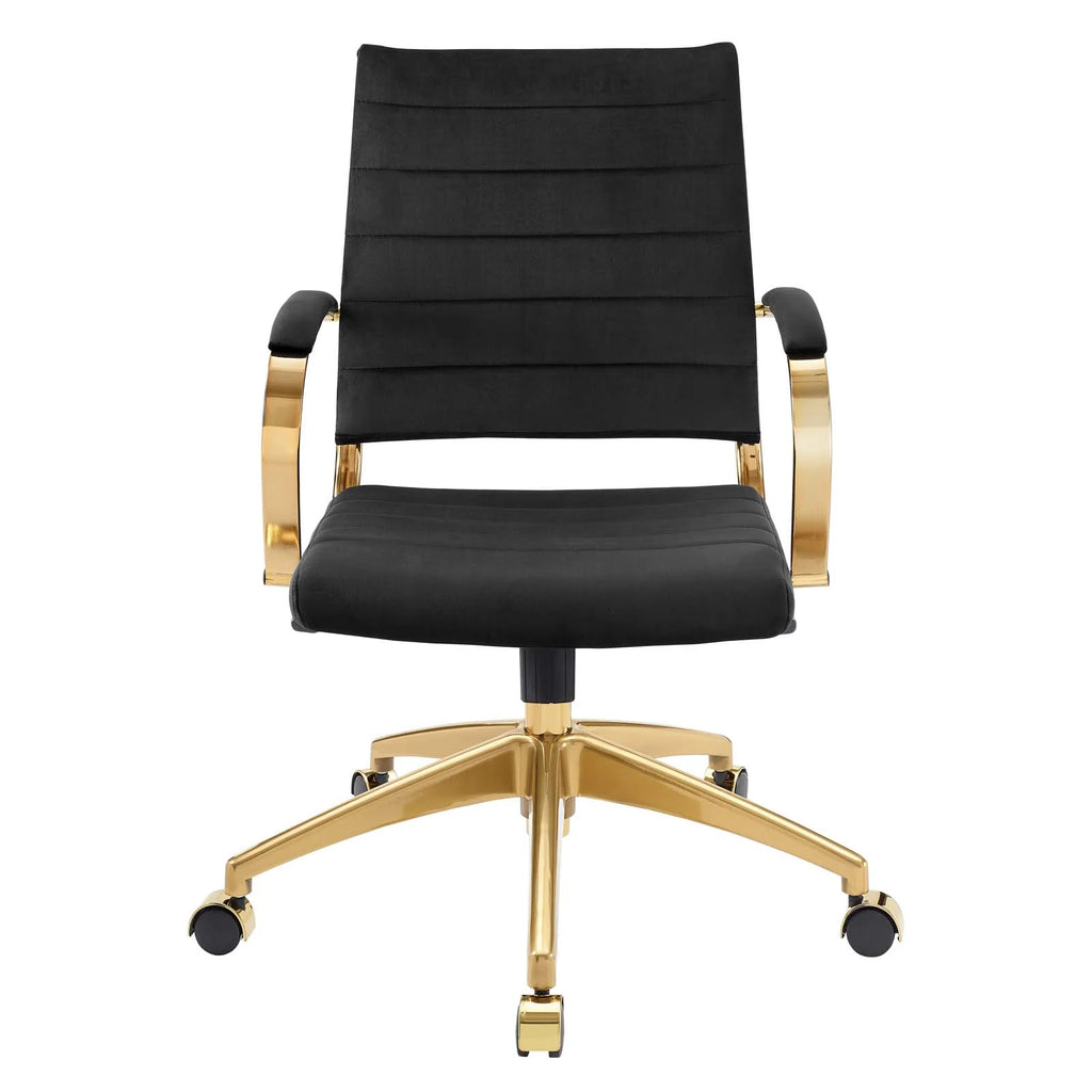 Black Velvet Computer Work Desk Chair I5622