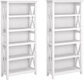 Pure White Oak 5 Shelf Bookcase Set Z29841
