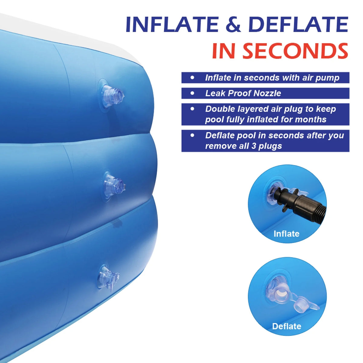 Inflatable Swimming Pool, 120" X 72" X 22" P553