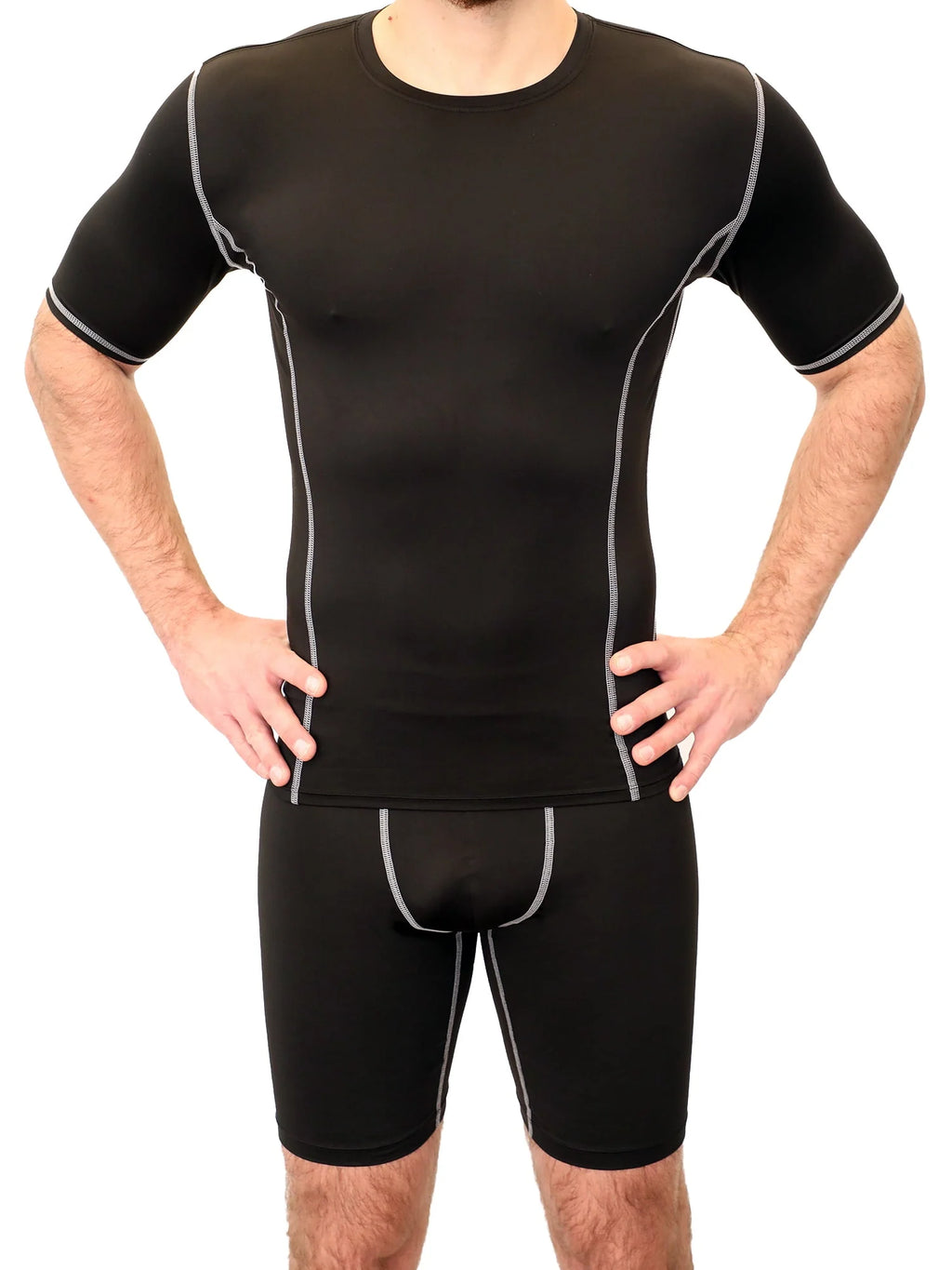 Black Compression Crewneck Tee O80912