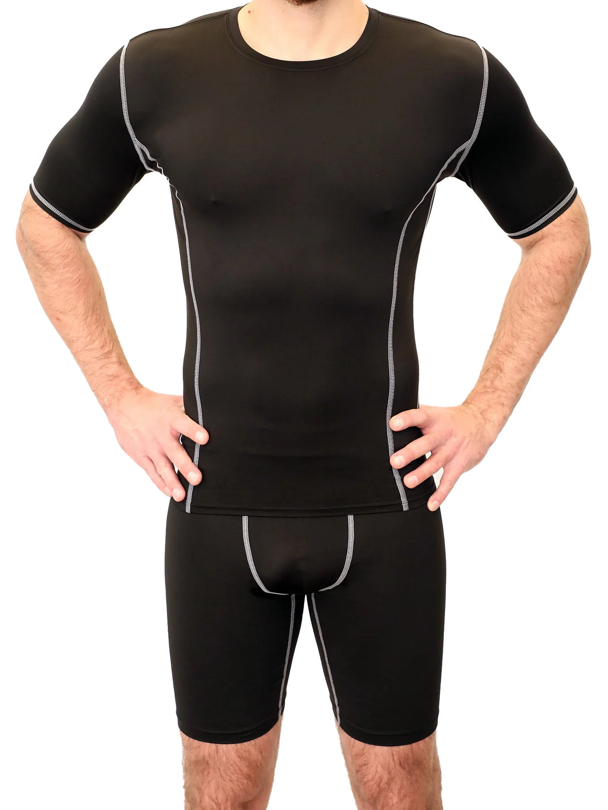 Black Compression Crewneck Tee O80912
