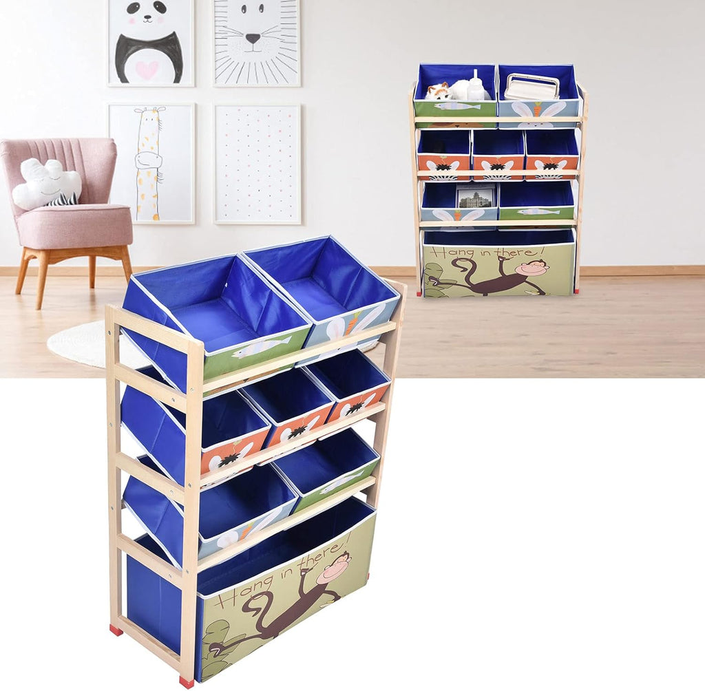 Toy Storage Cabinet with 8 Removable Fabric Bins B47351