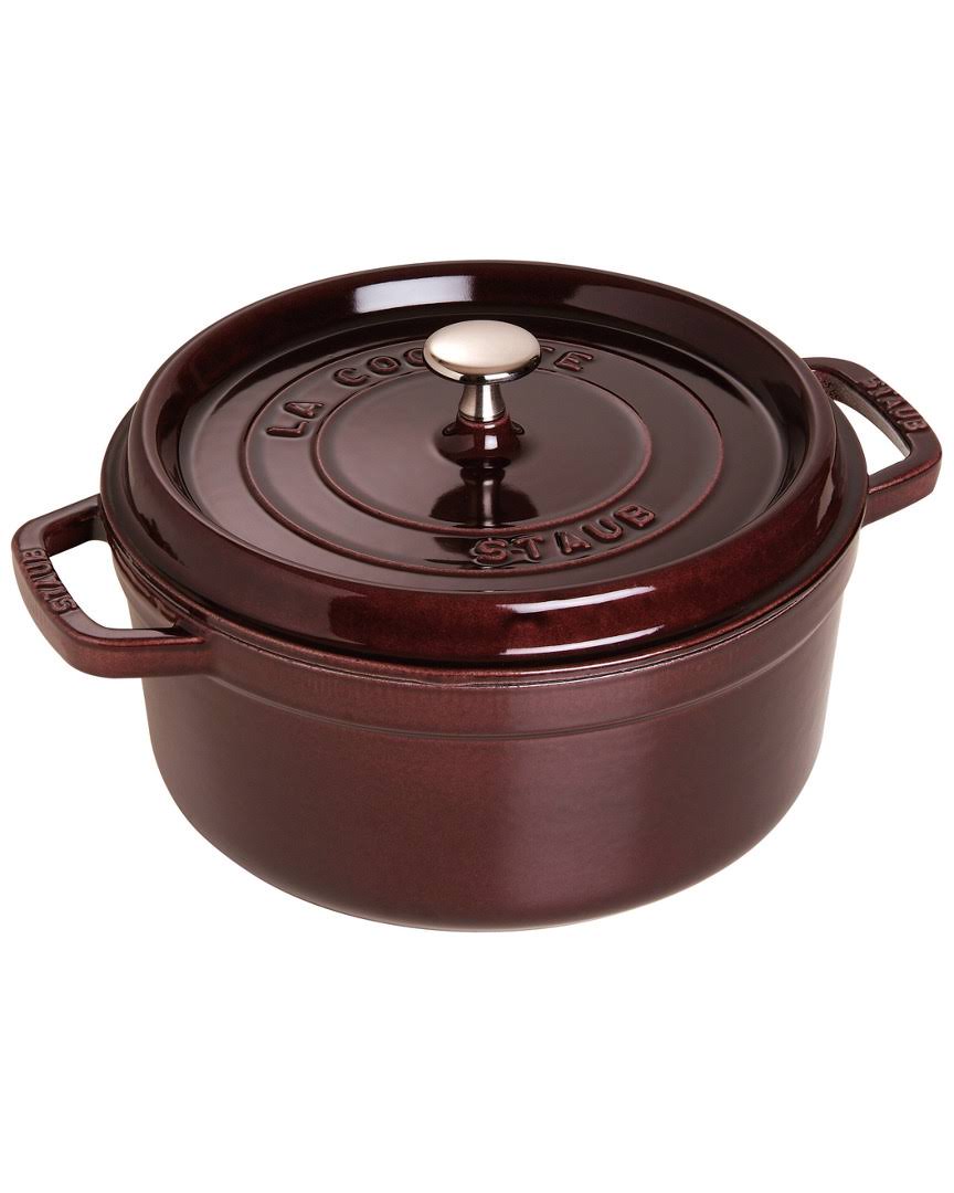 Cast Iron 5.5 Qt. Shallow Wide Round Dutch Oven Aubergine Q9785