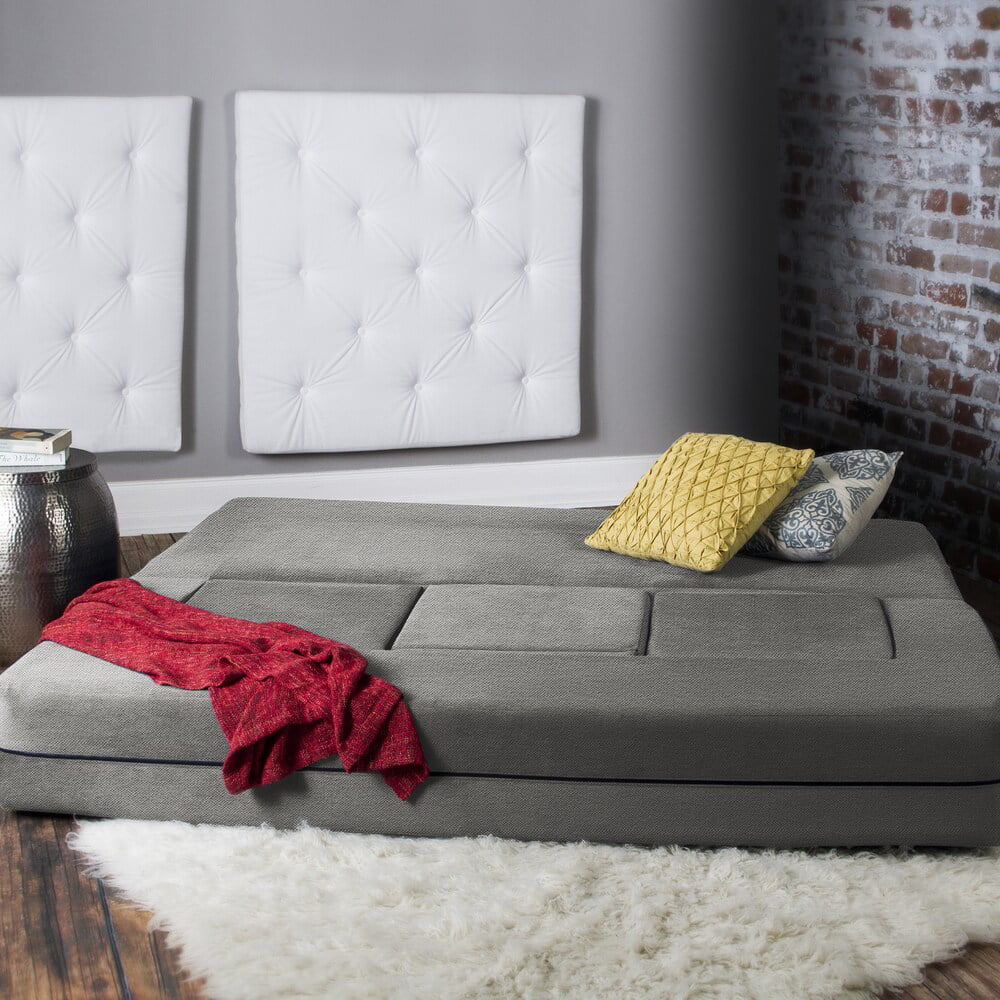 California King Convertible Sleeper Sofa and Ottomans Dove Grey Foam Polyester W254