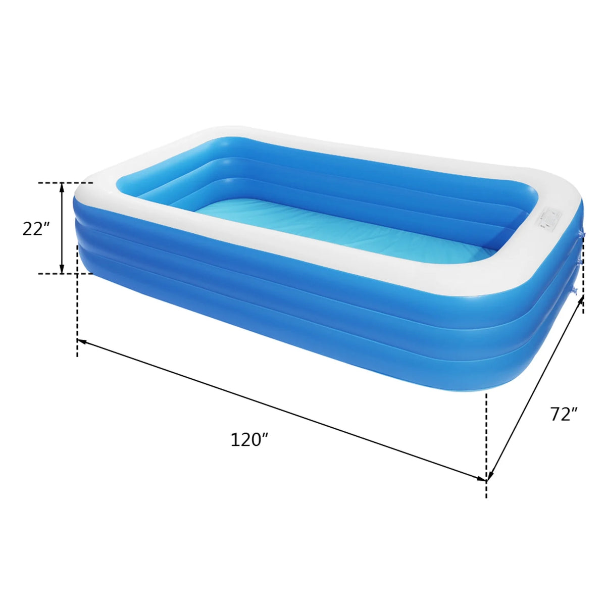 Inflatable Swimming Pool, 120" X 72" X 22" P553