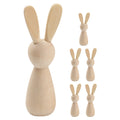6Pcs Unpainted Wooden Bunny Dolls A249118