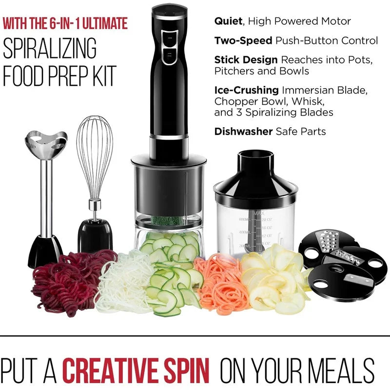 Countertop Blender & Immersion Blender 6-in-1 Food Prep Combo Kit A863804