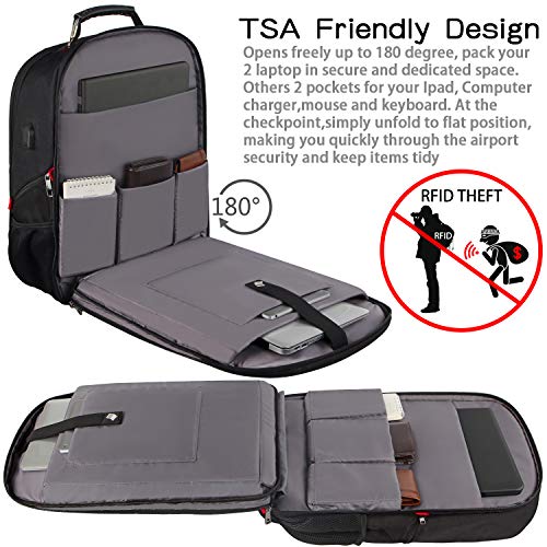 Extra Large 18.4 inch Laptop Backpack with USB Charging Port V42288