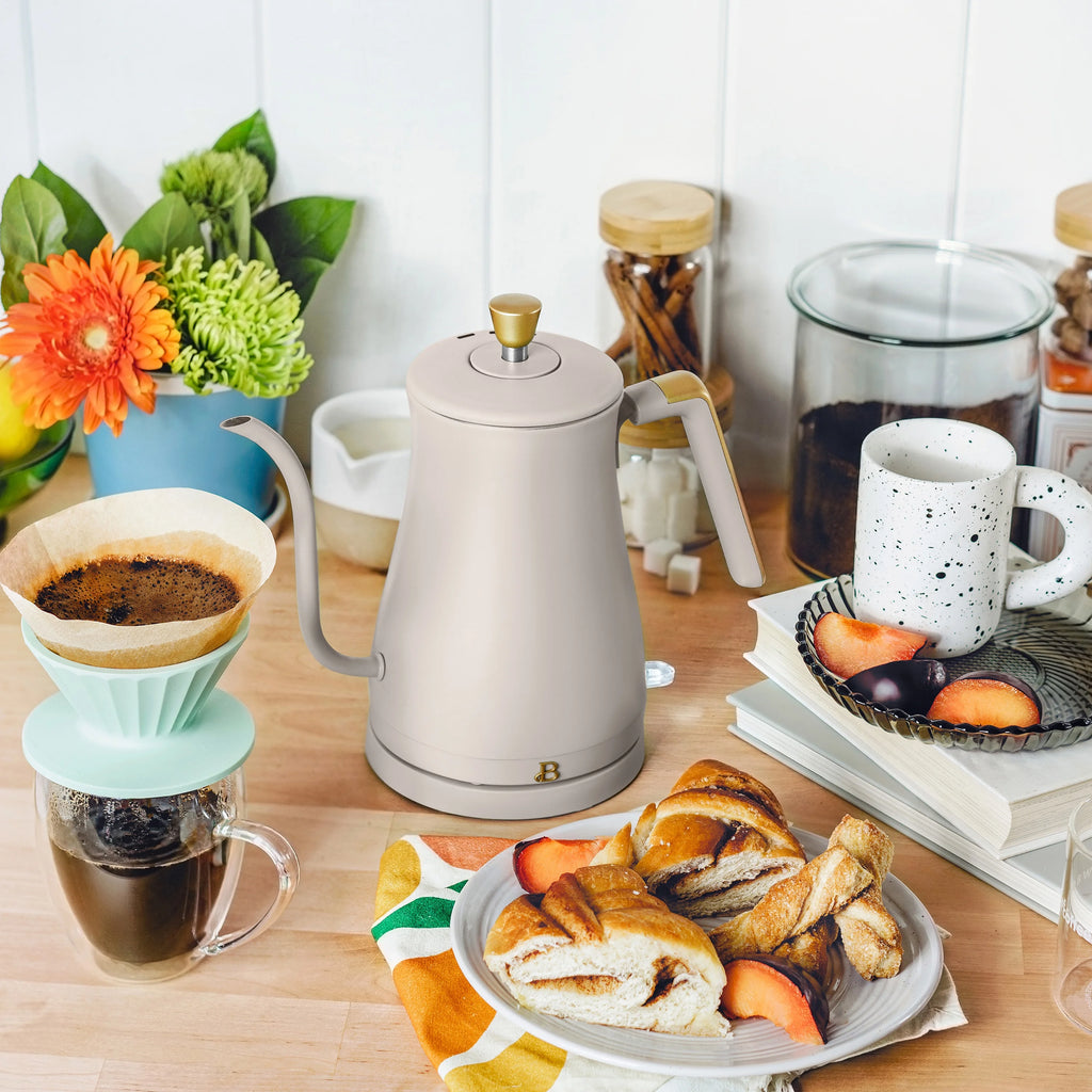 1-Liter Electric Gooseneck Kettle 1200 W Porcini Taupe U9873