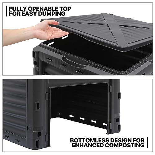 43 Gallon Dual Chamber Compost Tumbler with 2 Sliding Doors Q584875