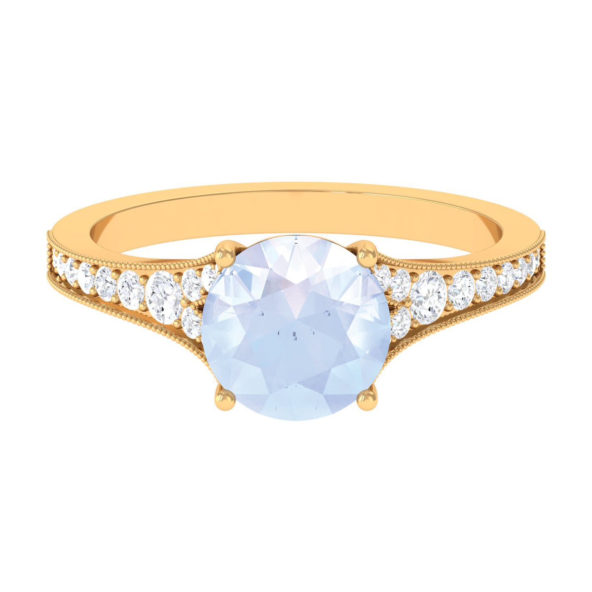 14K Yellow Gold Solitaire Ring with Diamond G1905