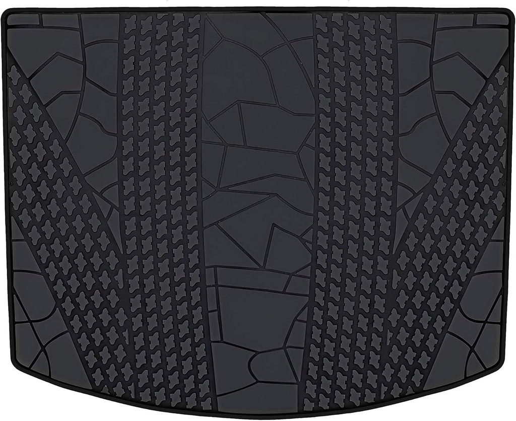 Black Heavy Duty Rubber Car Floor Mats Front and Rear Row Set P65325