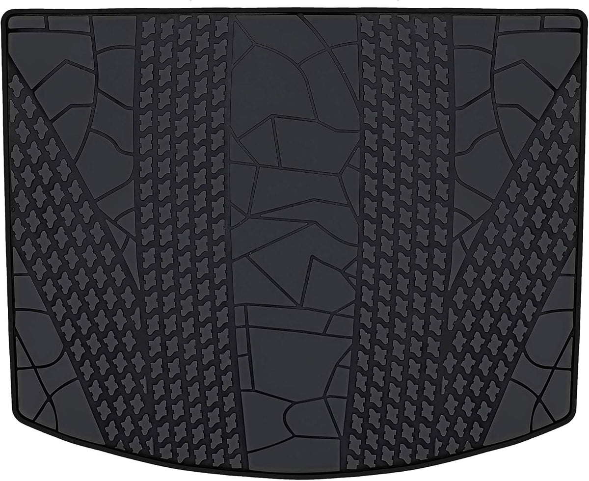 Black Heavy Duty Rubber Car Floor Mats Front and Rear Row Set P65325