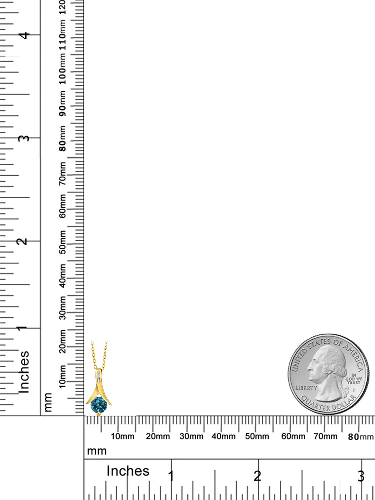 18K Yellow Gold Plated Silver Pendant with Chain V235230