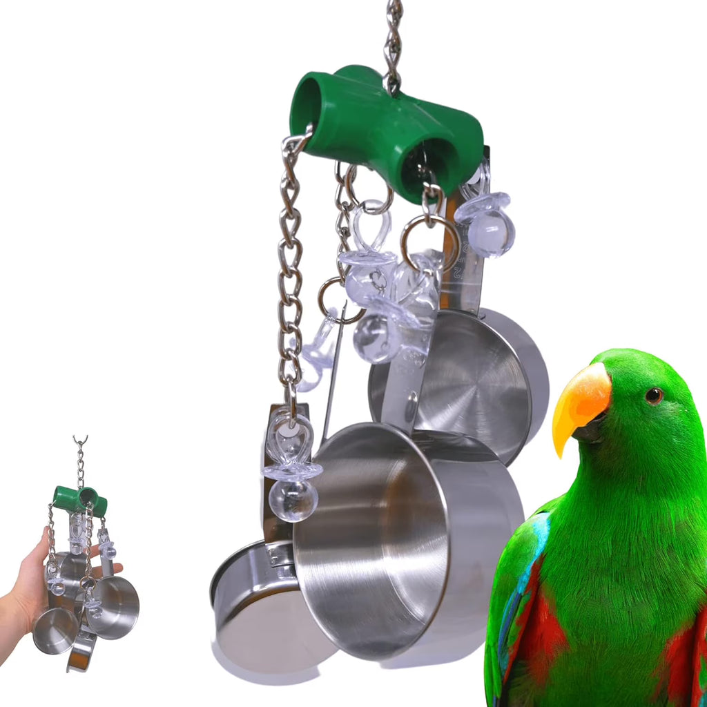 Colorful Stainless Steel Pullable Parrot Clacker Y274