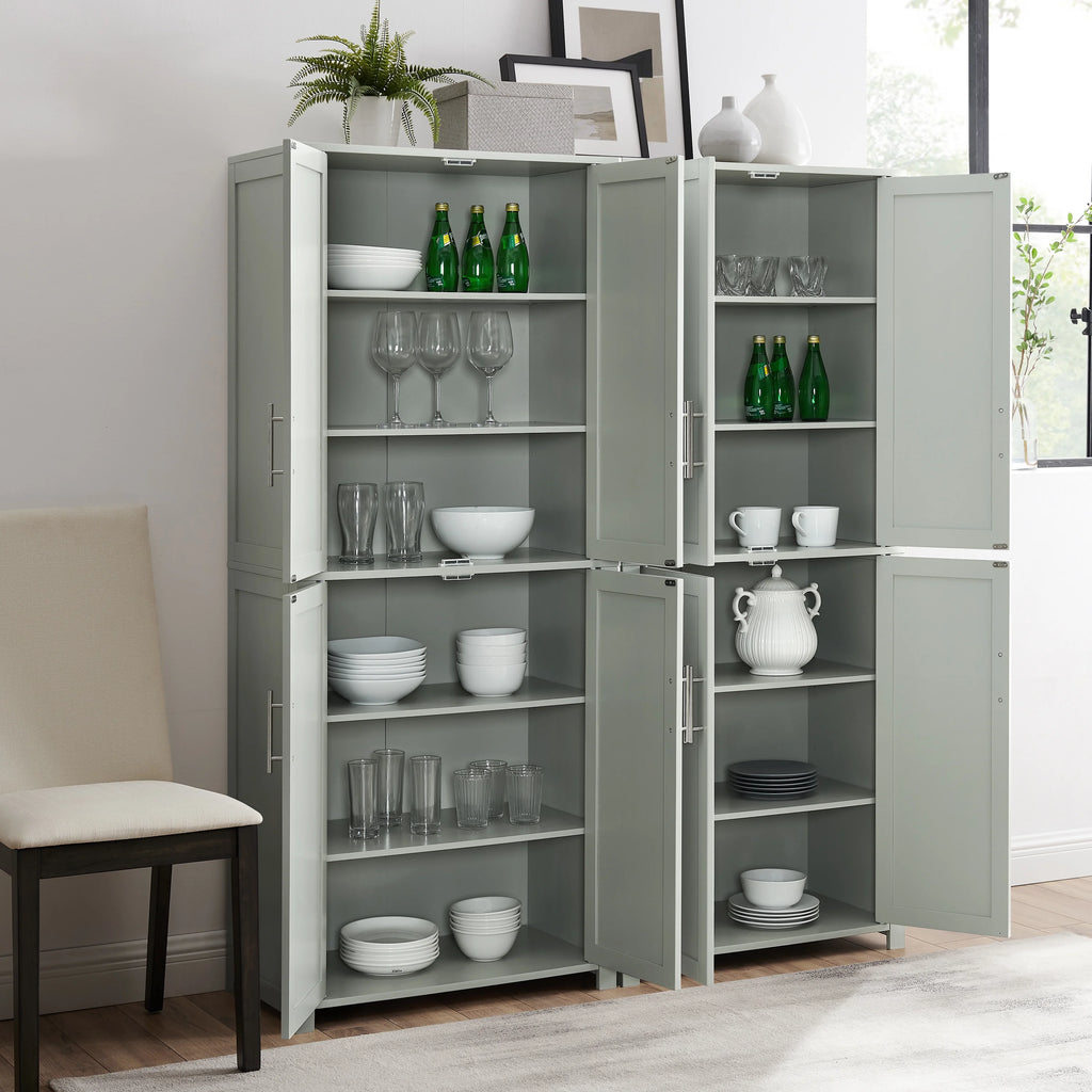 Tall Wood Pantry in Gray (Set of 2) V4619