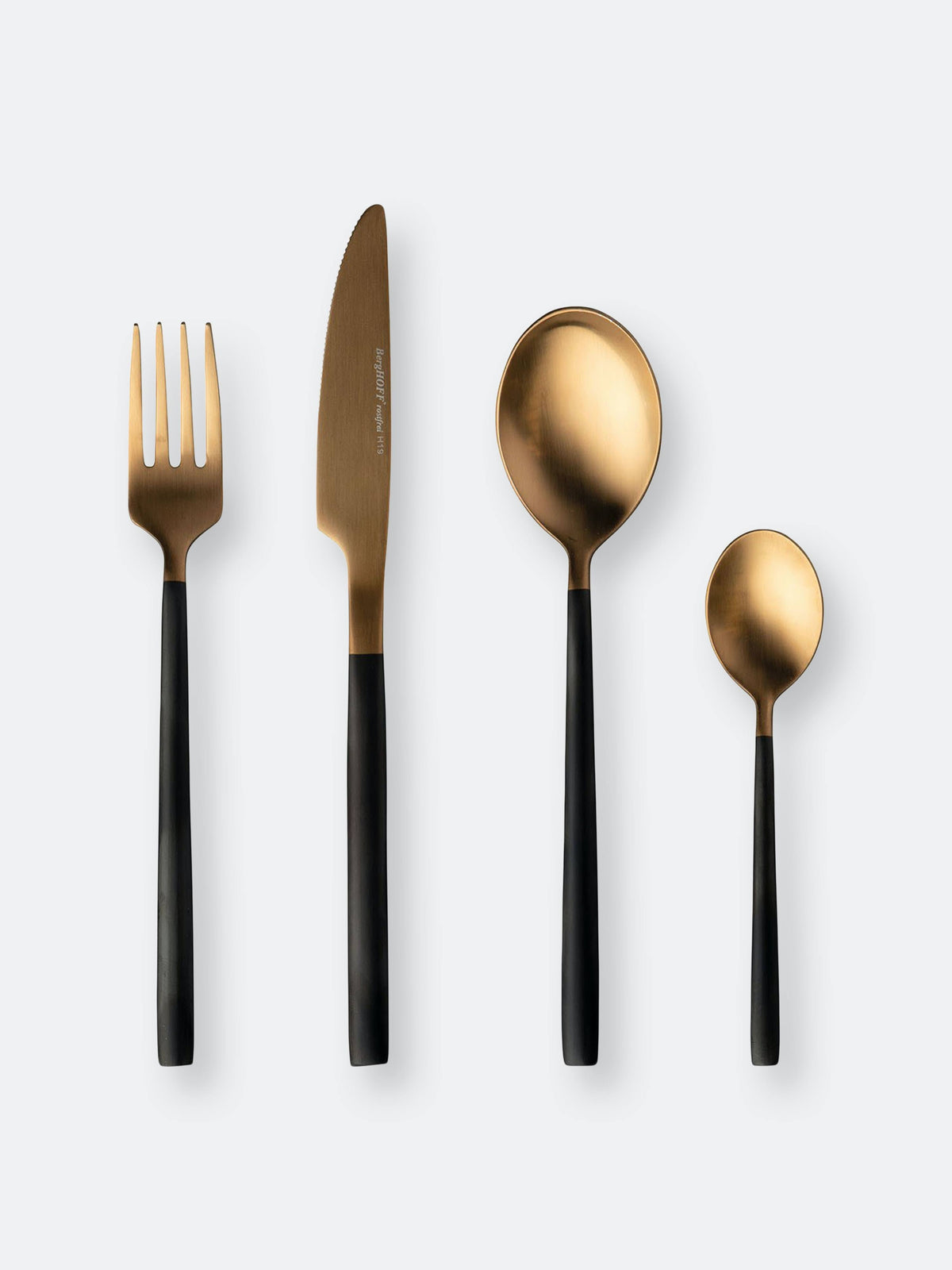 Gold Black 4 PC Flatware Set V85623