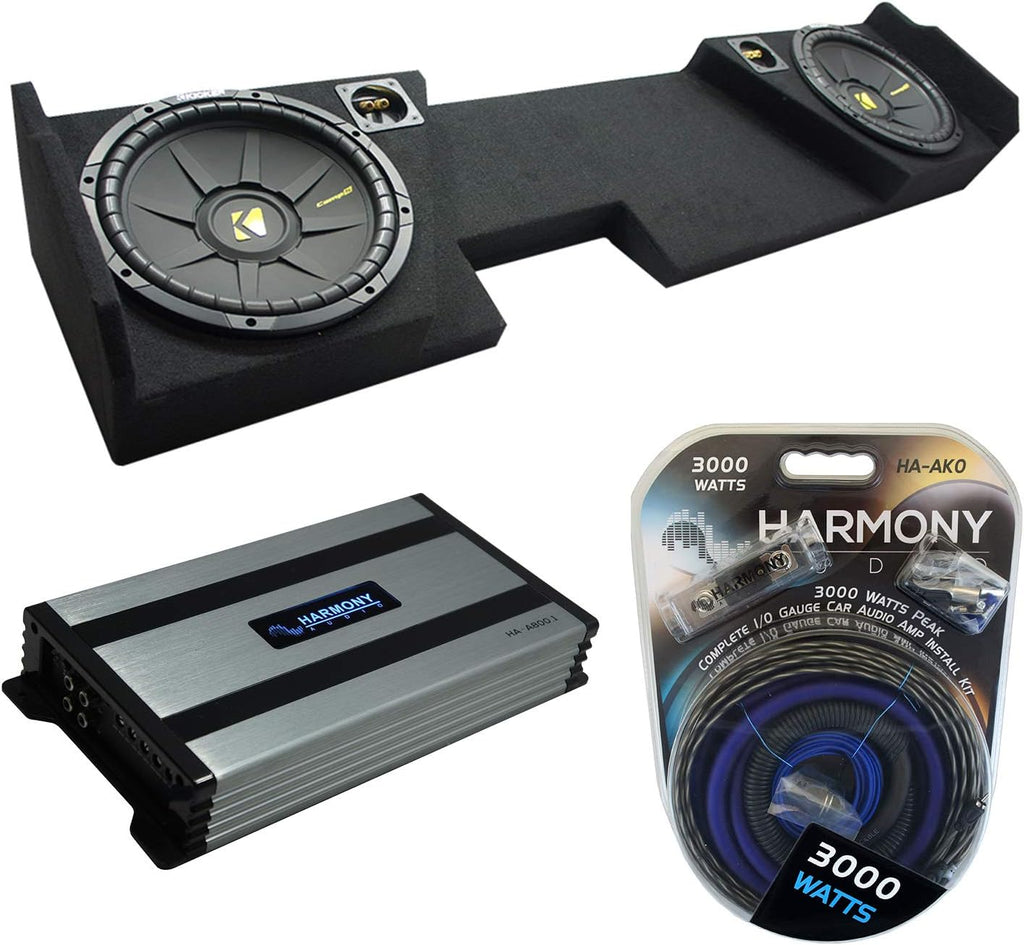Compatible with 2014 - UP GMC Sierra Double Cab Dual 10 Sub Box Amp V2588
