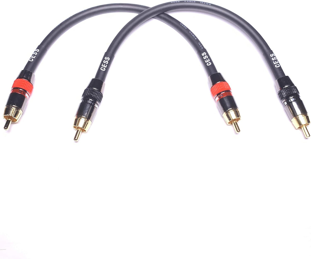 Low Noise 12 Gauge RCA Audio Patch Cable (1 Foot) Y230
