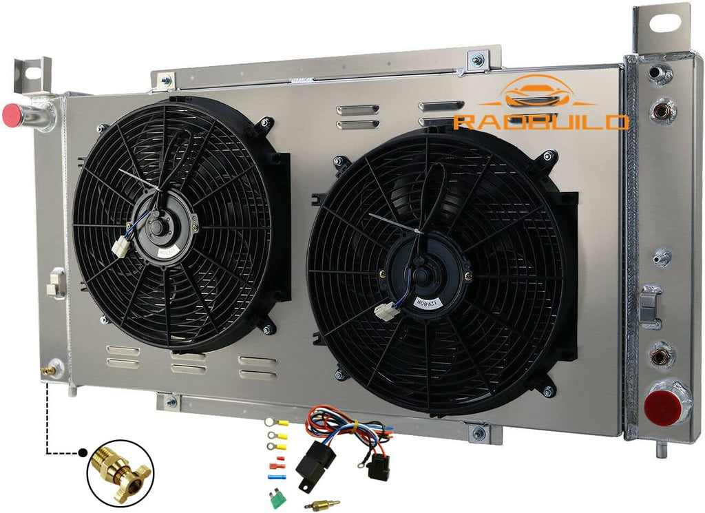 3 Row Aluminum Radiator with Shroud Fan Relay X58835